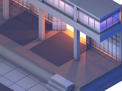 Dojo (detail) 3d 3d illustration detail dojo fighting stage hi res hires level light lowpoly print steps