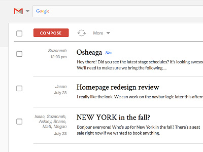 Rethinking Gmail Close Up concepts gmail google redesign