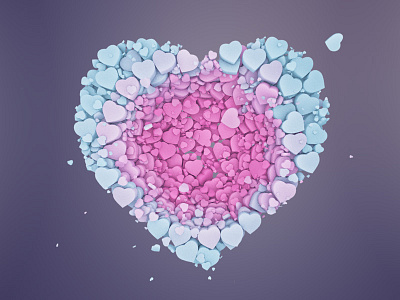 Candy Hearts 3d candy hearts render