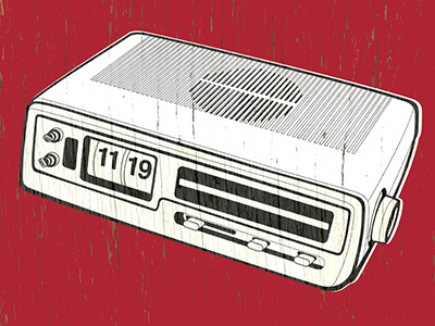 Radio analog old radio red texture time vector wood