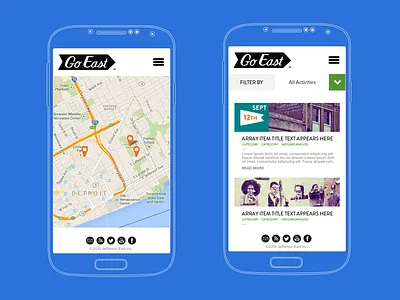 Go East Mobile Comps map mobile ui ux
