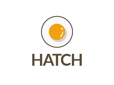 Hatch chicken collaboration designer egg hatch logo side sunny up