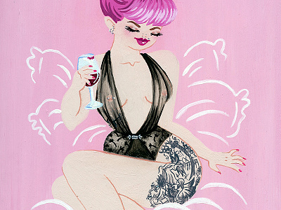 Pin Up illustration ladies pin up