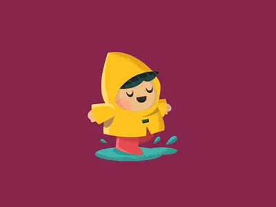 Puddle Jumping happiness illustration jumping kid logo play puddle rain