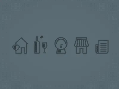 Wine Icons blue design halftone icon illustration news shop thicklines web wine
