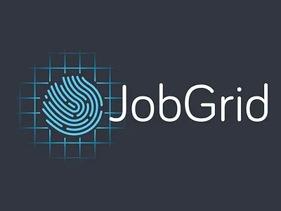 JobGrid Logo - Final Version blue fingerprint grid job logo simple touch