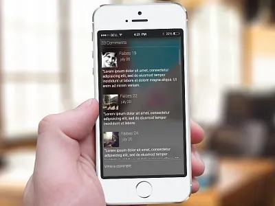 Comments zone blur comments mobile profile responsive ui ux web