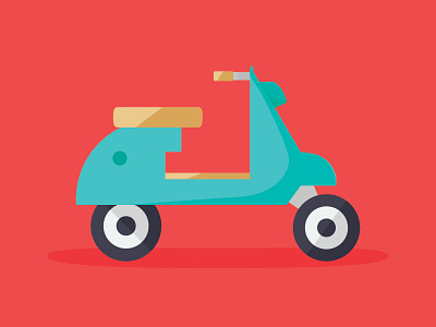 Vespa design flat icon vespa
