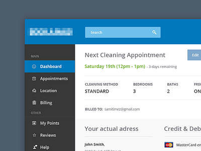 Cleaning Service Dashboard blue cleaning corporate dashboard flat maid ui