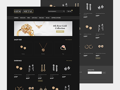 Supply theme - Dark black dark ecommerce jewelry shopify template theme