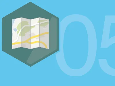 Openness badge badge flat design hexagon icon illustration map