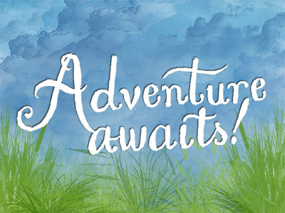 Adventure awaits hand drawn type hand lettering lettering