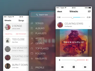 10tracks Promo app store blur is everywhere cloud ios 7 ios 8 iphone music player redesign sexy swipe