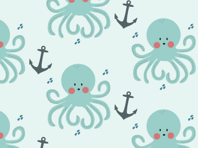 Squid Pattern anker cute illustration ocean pattern redbubble repeating sea sealife seamless squid underwater
