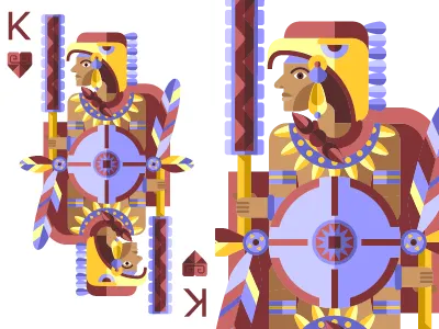 Game card aztecs card culture decorative game history illustration king vector