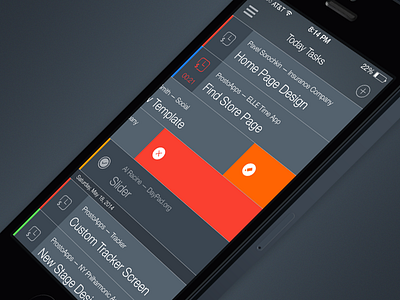 Tayme design flat ios ios7 iphone manager productivity task time to do ui