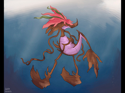 Illustration - Dragalge brown draw illustration pokemon sea sea horse