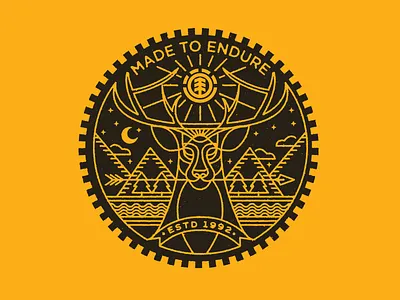 Element Deer - Made to Endure II arrow deer element illustration moon river sun