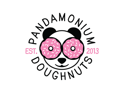 Pandamonium Doughnuts Logo brand design doughnut identity logo mark panda