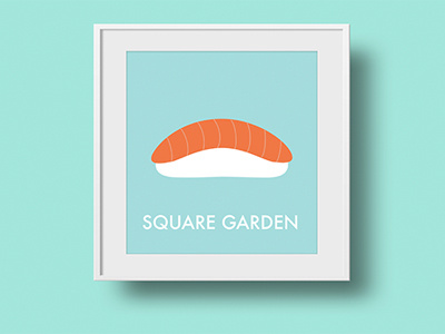 Square Garden illustration restaurant sushi