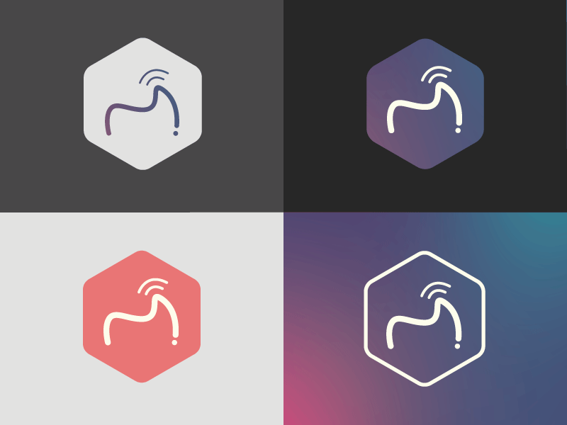 Personal Logo hair hexagon logo name personal wifi