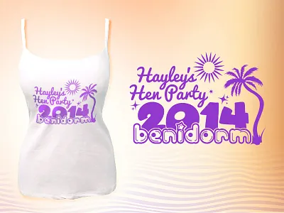 Hen Party Shirt benidorm hen party palm tree shirt