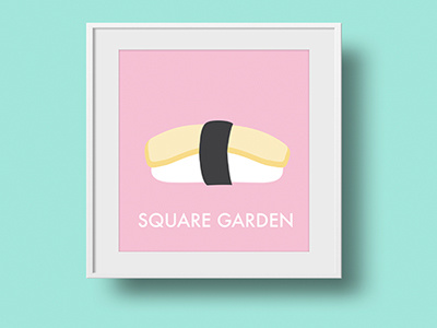 Square Garden illustration restaurant sushi