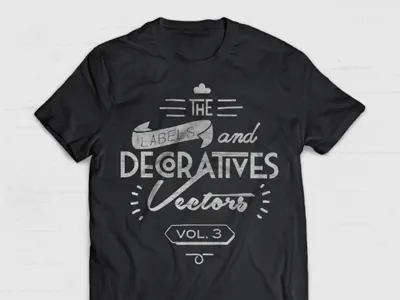 Decorative Vectors vol. 3 black decoration handmade insignia labels lettering logo shirt typography vectors vintage