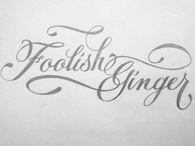 Foolish Ginger boutique calligraphy design hand lettering lettering logo script sketch thread