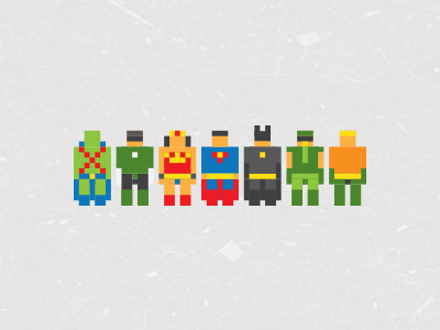 Justice League 90s anime color heroes icon mini pixel project tiny