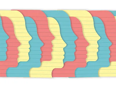 profiles editorial illustration notecards paper