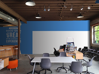 Whiteboard Wall mockup office space type typography