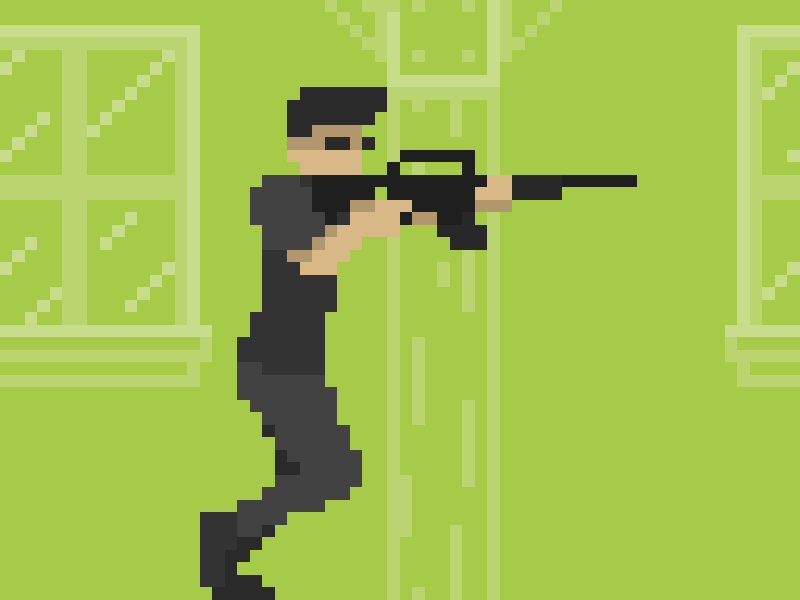 Pixel Art Practice 8 bit animated game guns pixel art run cycle