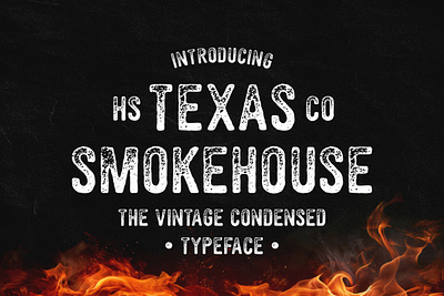 Texas Smokehouse - Vintage Condensed Typeface badge condensed display font free free font freebie logo logo design retro textured type typeface vintage