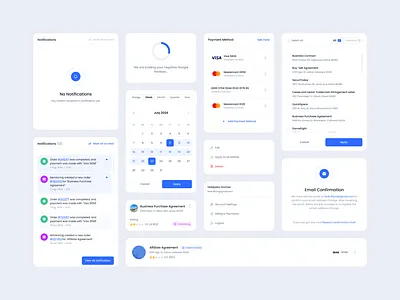 Design System for a Management System • trustfix big calendar card components design dropdown figma filter kit loading notification remove review system ui ux