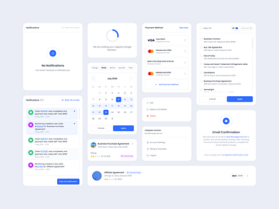 Design System for a Management System • trustfix big calendar card components design dropdown figma filter kit loading notification remove review system ui ux