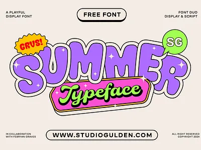 SG Summer - Free Font Duo advertising branding display font font duo free free font freebie logo logo design marketing sans sans serif script type typeface