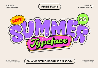 SG Summer - Free Font Duo advertising branding display font font duo free free font freebie logo logo design marketing sans sans serif script type typeface