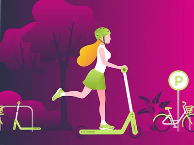 Illustrations for the Ride Now APP 🛴 2d 2d illustration app art artwork branding character character art creative agency design design studio graphic graphic design illustration illustration art illustrations ios marketing design mobile mobile app