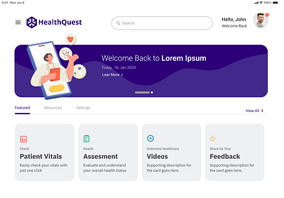 HealthQuest design healthcare mobile app typography ui ux