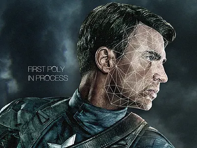 While creating the first low poly pic, I learned... captain america low poly