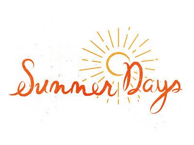 Summer Days days lettering red summer sun yellow