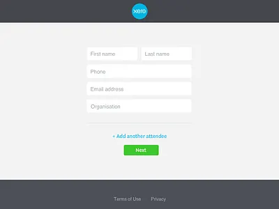 Simple registration form - Xero U fields form xero register
