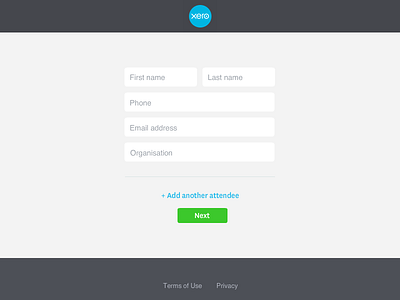Simple registration form - Xero U fields form xero register