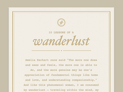 10 Lessons of a Wanderlust design graphic design typography ui