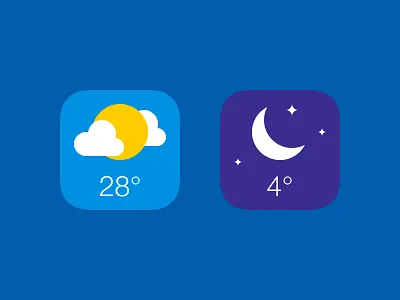 Weather app clouds flat icon ios iphone moon stars sun