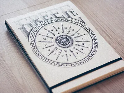 Greece / Heraldry Posters black calligraphy coat of arms engraving gravure greece moleskine poster type vintage