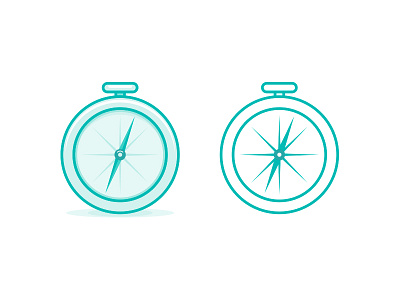 Compass Icon design flat icon shadows