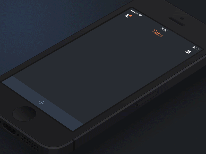 Tab Interaction animated animation app blue dark interaction ios iphone mobile orange swipe tabs