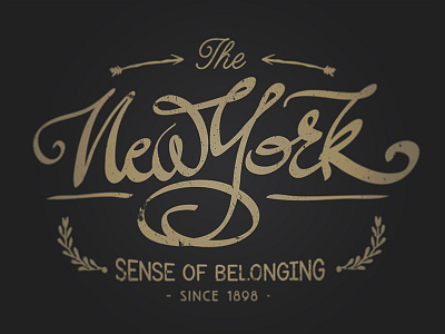 Ny Dribble badge calligraphy vector wacom